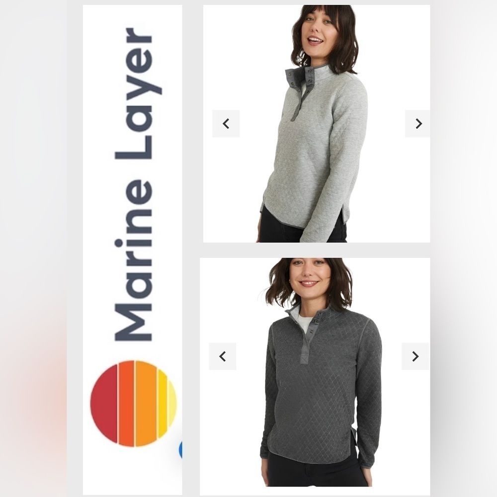 NWT Marine Layer Corbet Reversible Pullover charcoal/ Heathered Gray M